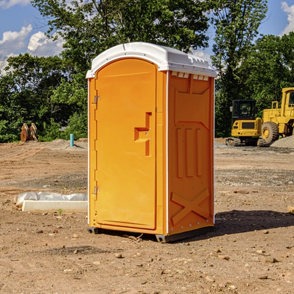 how often are the portable toilets cleaned and serviced during a rental period in Brooks